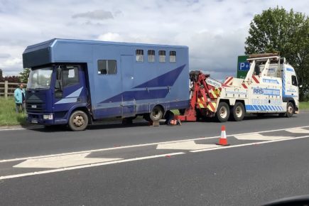 Police close A64 to remove horse from a broken down vehicle
