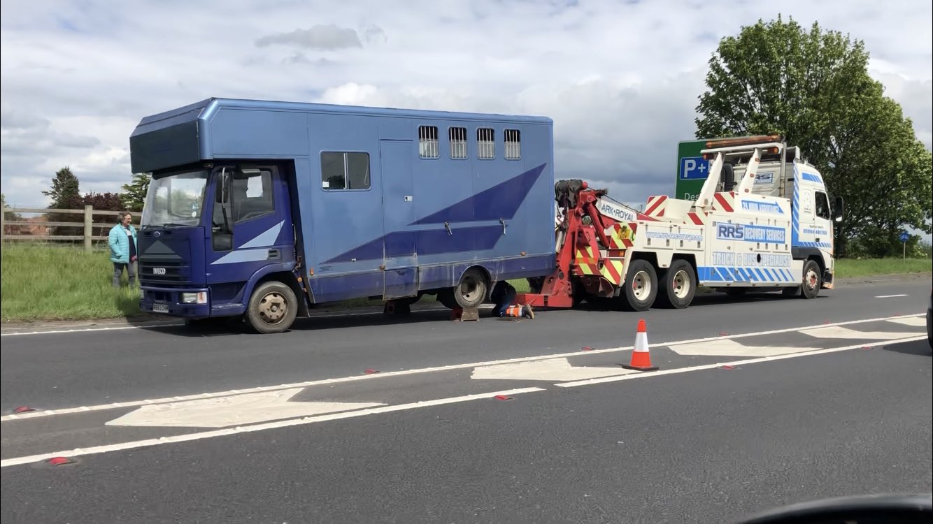 Police close A64 to remove horse from a broken down vehicle