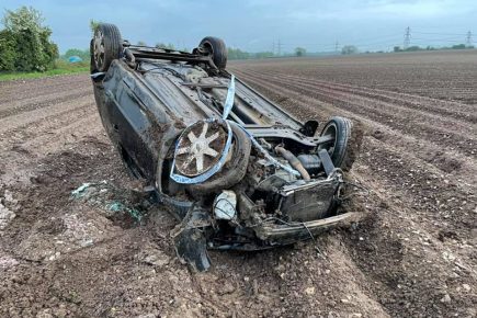 Driver walks away with minor injuries from this crash near Selby – but is then arrested