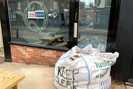 One sandbag has now been removed from York barbers blockade