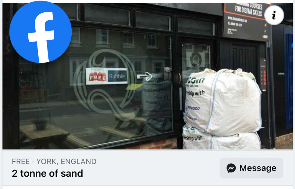 ‘Help yourself to free sand!’ – Prankster ‘gives away’ sandbags blocking York barbers on Facebook