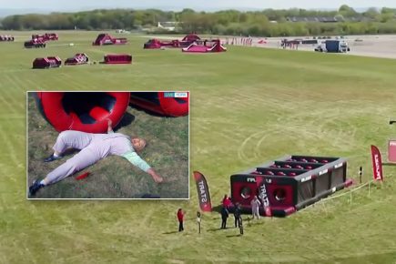 Watch: ITV’s This Morning try out the world’s biggest inflatable obstacle course in York