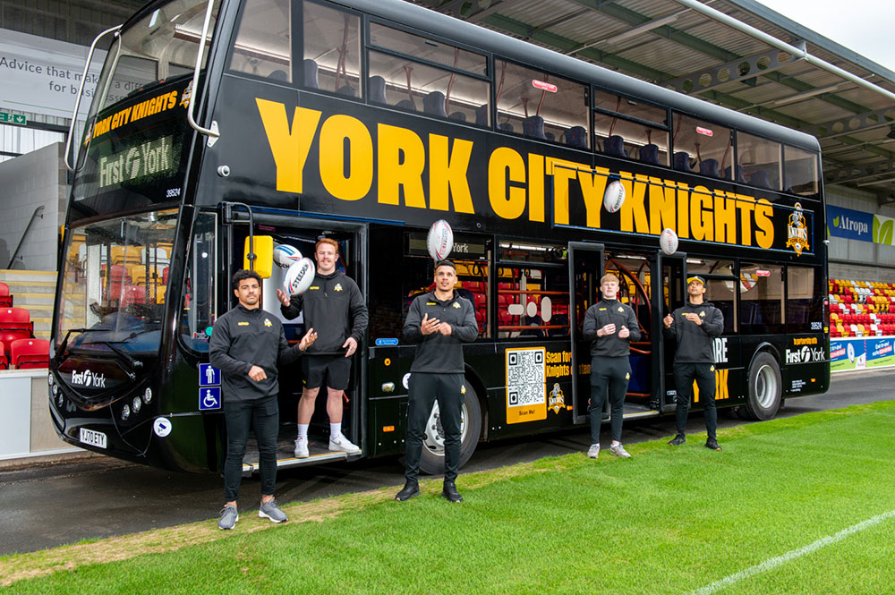 Knights rider! Fans thrilled by York City Knights branded bus ready to take them to games