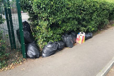 Commercial waste dumped outside a school in York