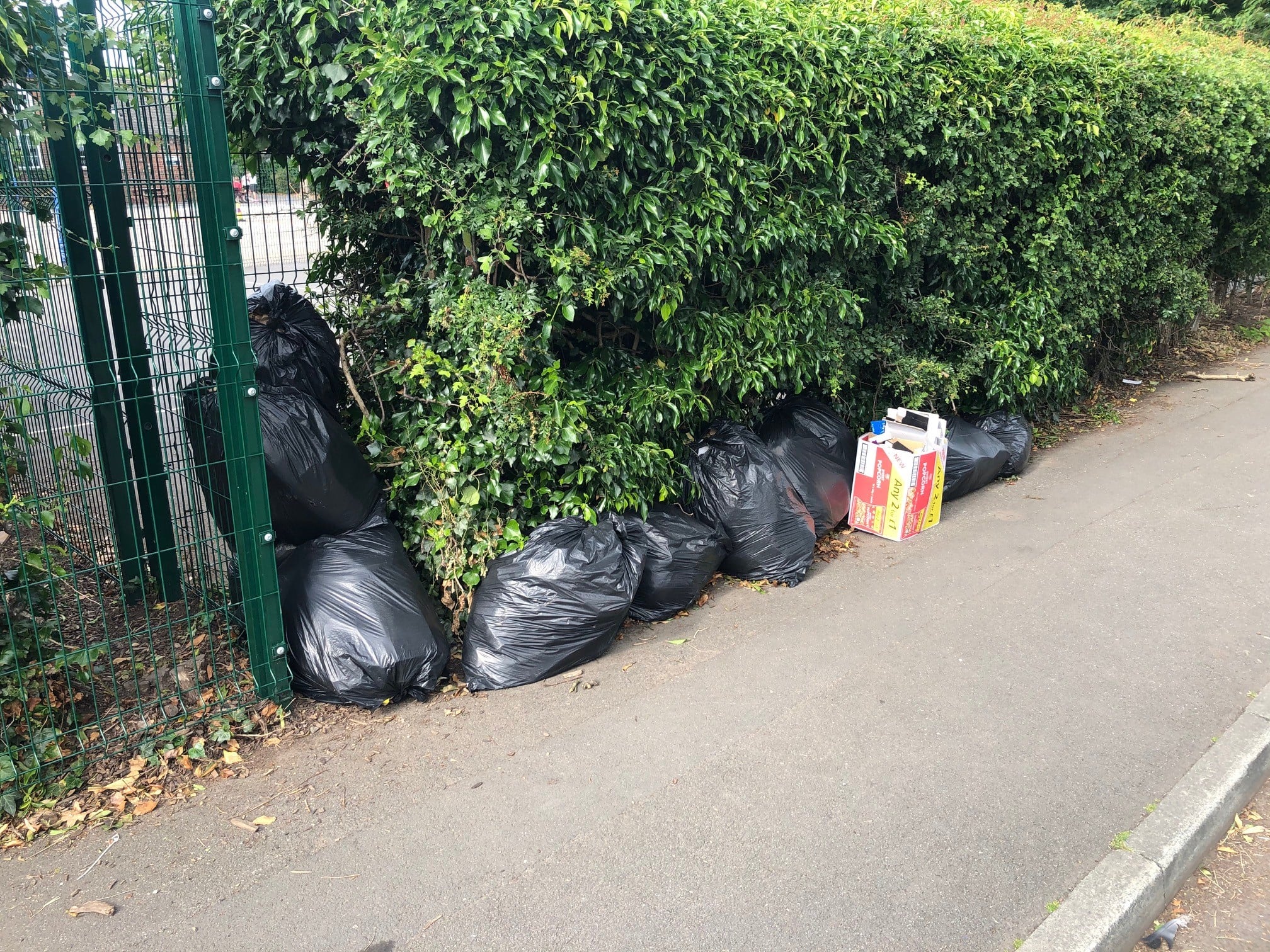 Commercial waste dumped outside a school in York