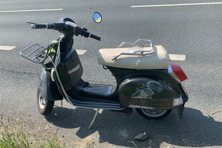 Scooter rider suffers serious injuries after a blowout on the A64