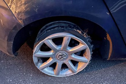 Police stop car on A64 – which has a tyre completely missing