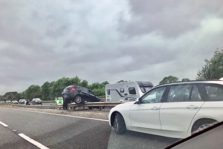 Updated: Road reopens after car crashes into central reservation on A64 near York
