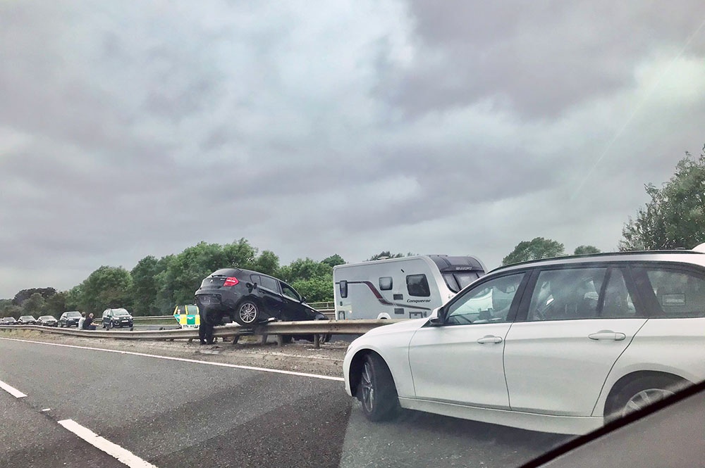 Updated: Road reopens after car crashes into central reservation on A64 near York