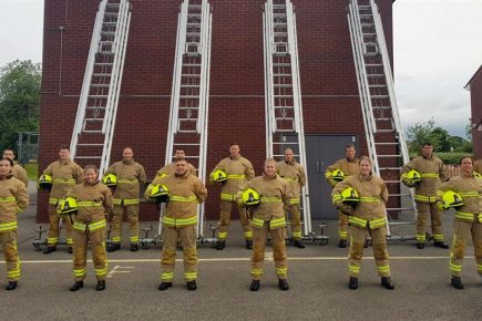 Video: New firefighters climb up and down their ladders for charity – They scaled the equivalent of Everest, THREE TIMES!