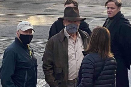Indiana’s back! Harrison Ford pictured during filming of new blockbuster in North Yorkshire