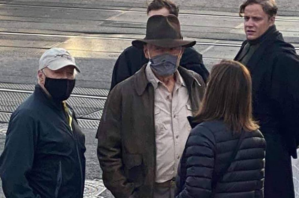 Indiana’s back! Harrison Ford pictured during filming of new blockbuster in North Yorkshire