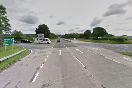 Updated: Car bursts into flames after two-vehicle crash on the A64 north of York