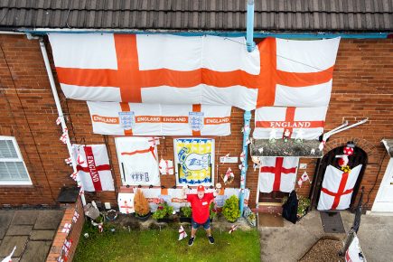 Pictures: ‘I’ve gone a bit mad’, admits York footie fan who has covered house in England flags