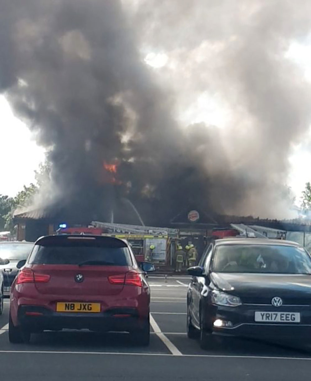 Burger King Fire – The smell of burnt meat in the air as York fast food outlet is engulfed by smoke and flames