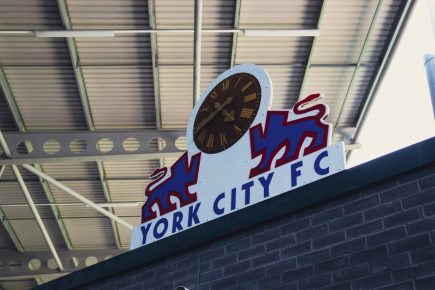 Pop Stand clock installed at the new stadium in York