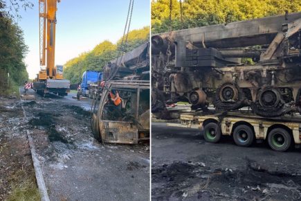 New pictures show aftermath of A64 crane blaze – as road fully reopens