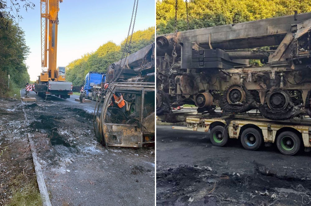 New pictures show aftermath of A64 crane blaze – as road fully reopens