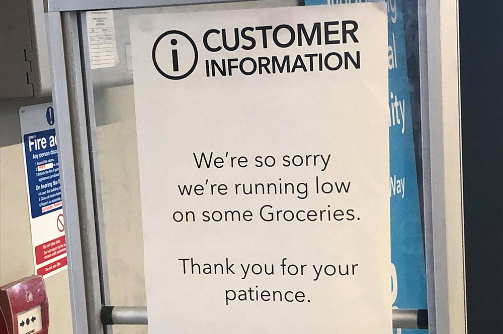 York supermarket apologises for running low on groceries
