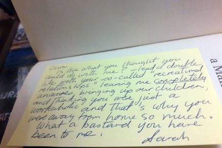 Scathing note exposing husband’s ‘double life’ goes viral after York charity shop discovery