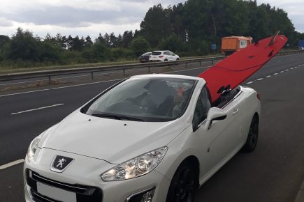 ‘Extremely dangerous’: Surfboard lands A64 driver in hot water with the police