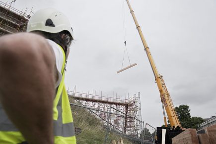 Video: Watch this huge crane lift beams into place at Clifford’s Tower