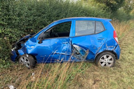 Driver charged after car crashes into sign on North Yorkshire road