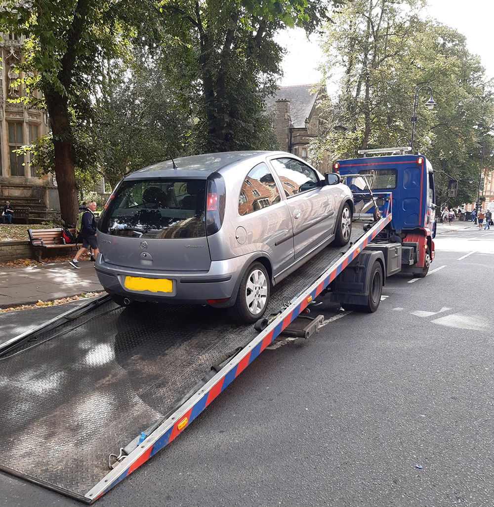 Food delivery car towed by police from outside York Minster