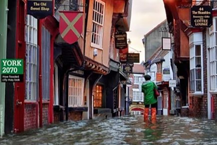 National newspaper pictures Shambles in York underwater – and says ‘This is our future’