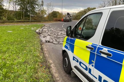 North Yorkshire road breeze-blocked