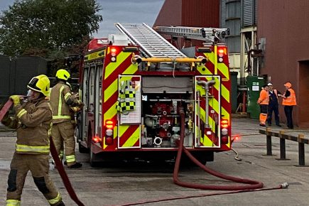 Four fire crews tackling a blaze near Selby