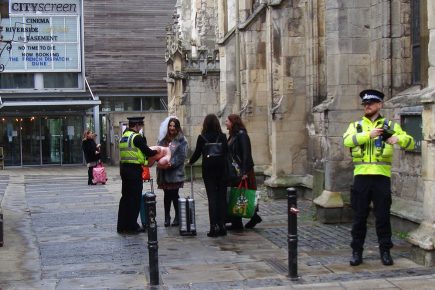 Pictured: Police deflate inflatable penis carried by hen party in York