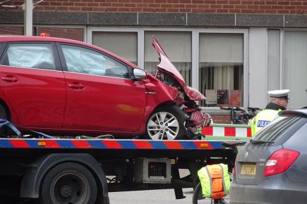 Updated: Car crashes into York Hospital after collision with motorbike