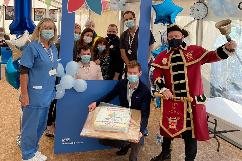 Video and pix: York Vaccination Centre celebrates its first birthday – after 400K jabs