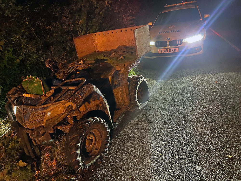 Two arrested as police use stinger device to stop suspected stolen quad bike near York