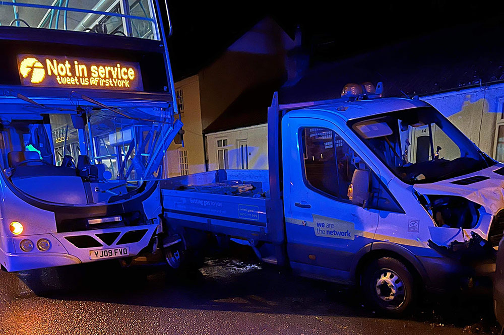 Video: Bus driver taken to hospital after crash in York