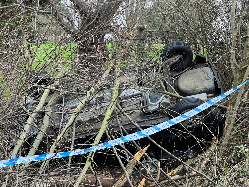 Updated with pictures: Car crashes into hedge in York