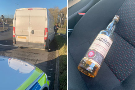 Driver with whisky bottle on the passenger seat was nearly FIVE times over drink-drive limit in York