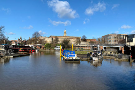 Two fire crews tackle boat blaze in York