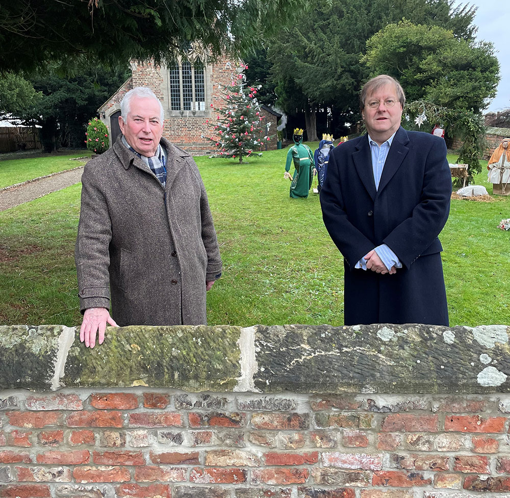 Brick maker steps in to rebuild village church wall destroyed by reckless driver
