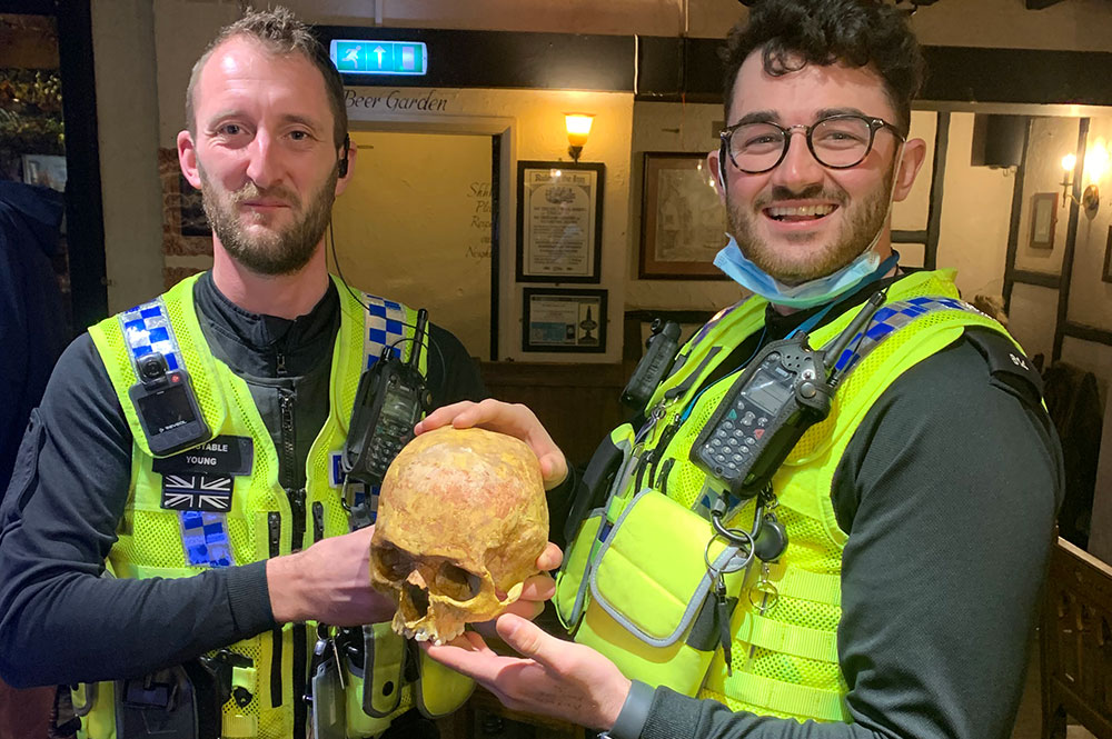 Mystery solved! Stolen skull is returned to York pub after police track down the thief