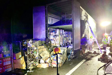 Lorry fire blocks major road in North Yorkshire