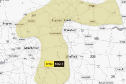 Met office issue yellow weather warning for snow in York today