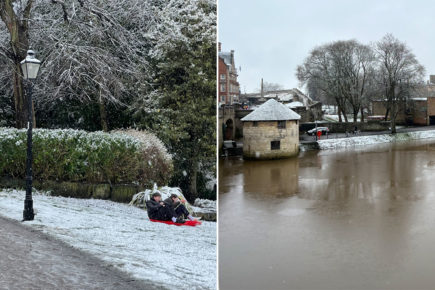 Pictures: Snow leaves York looking magical – but sends river levels higher