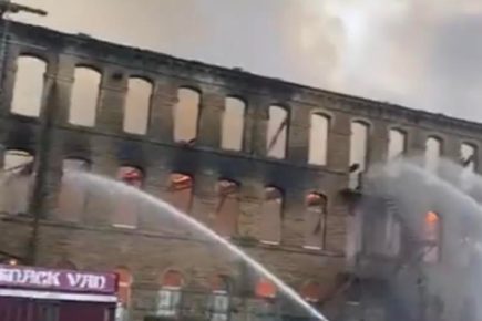 Video: North Yorkshire crews drafted in as mill used for filming shows like Peaky Blinders is gutted by fire