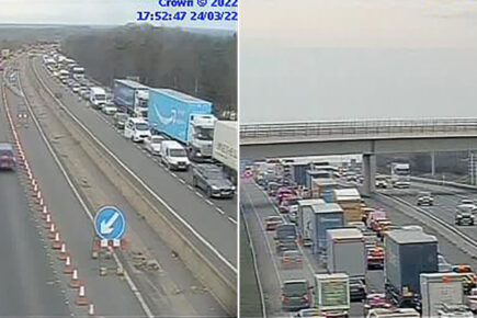 Updated: A1M reopened at midnight after rush-hour crash closed carriageway