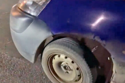Watch: Shocking police video shows van with wheel hanging off that was driving on the A1M