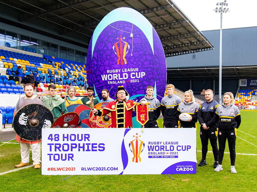 Watch: Jorvik Vikings clash with York City Knights in time-travelling rugby showdown