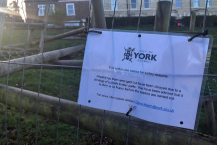 Part of York play park closed for safety reasons