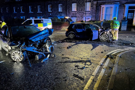 Police hunt driver who fled ‘horrific’ smash which left one person unconscious in the road